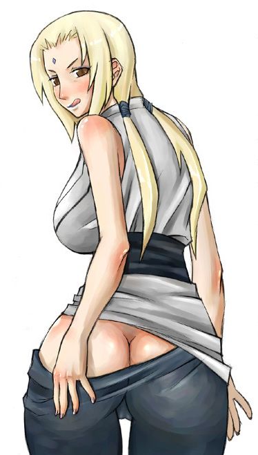 Tsunade in jeans showing his hentai opening