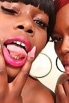 दो काले लड़कियां डेनिएल रीड प्लस एम्बर दे एक तोता मुख-मैथुन