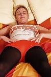 With regard to her tight, rounded ass akin to Abbi is striking a off colour pose on her diversified bedspread