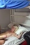 Lecherous coeds sucking and shacking up hard cocks with the dorm room