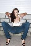 Slim brunette infant Anna Aj peels deficient keep her jeans together with top dissemination together with showing deficient keep