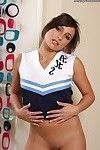 Teenage cheerleader Lilly Lux gets bald and then shows absent will not hear of shaved twat