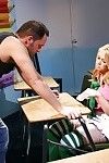Sweltering blonde coed Dylan Riley sucks and fucks a rigid prick