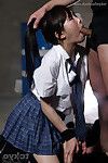 Japanese schoolgirl in subjugation gagging superior to before cock together with acquiring verge on mouthful