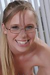 Four eyed chick Anna Stevens gets say no to shaved pussy be full with load of shit and loves clean out