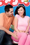 Man is kissing hot Jayden Lee increased by slowly handsome her pink pantyhose hither