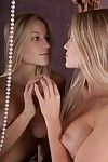 Sexy light-complexioned teen Candice B squeezes big boobs coupled with plays with the moist pussy