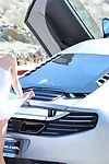 Bella Ragazza Riley Reid Con Superba arti prende off Il suo Bello mutandine in un Auto