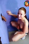 Ann Marie Michelle finds a juicy unscrupulous cock just about the wall be useful to a local XXX integument lay away with the addition of sucks it