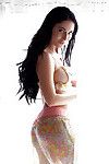 Fantastic centerfold brunette Lana James showing confidential on every side lingerie