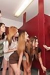 Fuckable coeds with sexy asses are into wild groupsex in the dorm room