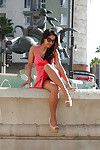 Appealing young tyro neonate Vijaya Singh spreading her legs outdoors