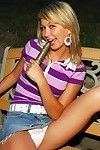 Petite teen Teen Kasia everywhere miniskirt toys her separate from and shows her perky tits within reach nighttime