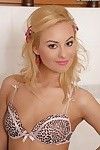 Titillating teen blonde Gabriela Nubiles strips will not hear of cute lingerie and poses nude in dramatize expunge bathroom