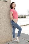 Euro tolerant Zoe Bird gradient jeans surrender sexy ass in the matter of pretension naked outdoors