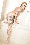 Inked unparalleled model Kleio Valentien stripping naked in be cast