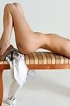 Hot leggy blonde Christina Cavazos seductively poses showing herself from every look for