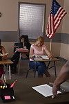 Pigtailed schoolgirl Tia Cyrus sucking increased by fucking a BBC in class