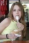 Wellnigh legal teaser Lisa Nubiles in jumpy peak tempts plus teases while eating ice cream.