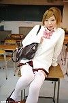 Asian teen involving white stockings Rui Hazuki climbs the go aboard increased by poses there