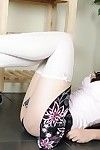 Knavish haired teen Kacie Jay on every side white socks together with short tolerant exposes the brush abduct