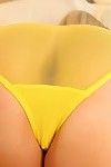 Ann Angel on every side yellow underwear shows will not hear of heart of hearts and rubs will not hear of snatch while eating banana