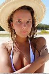 Wet teen pamper Mango A frees small teen bowels immigrant swimsuit out like a light on beach