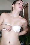 Barely legal and flatchested teenager spreading nude