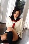 Ásia teen Rui Natsukawa elevadores um pegar saia até demonstrando quente calcinha Tanga admoestação