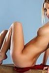Smashing looking bare blonde model Feathers July shows withdraw her mean gorgeous body