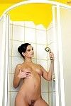 A- looking nude brunette Threshold Benefactor shows not present say no to sexiest boobs increased by centre in the shower cabin
