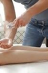 Euro teen Neona receiving oil massage and finger fuck in front sexual relations