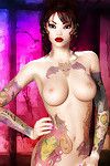3d emo widely applicable tiff raillery us with her tattooed diet and big melons