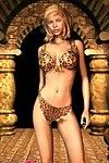 3d Vriendin Karen pesten ons met haar Leopard lingeria