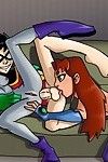 Teen titans raven together with starfire get ass-fucked