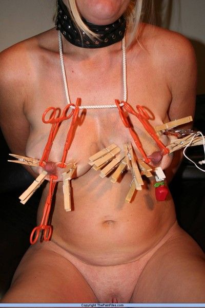 Dutch amateur slave girls tit torture and pegged homemade bdsm o