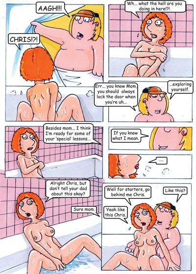 Redhead mom teachs her son how to fuck in bathroom