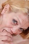 Blonde granny Lori rides cock in reverse cowgirl position and eats cum too