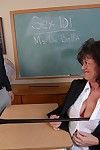 Large boner gets drained by granny teacher Debella\'s oral techniques