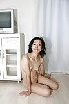Naughty asian MILF Aya Sakuma undressing and exposing her holes