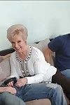 Busty granny Mrs. Jewell got to please two cocks in steamy group action