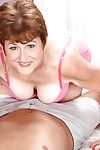 Naughty granny with flabby tits Allura James playing with a young cock