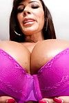 Beautiful milf Lisa Ann loses off bra and exposes the enormous boobs into camera