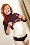 Mature girlie in high-heels Velma is a redhead tart with hairy cavern