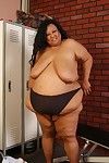Obese older lady Debrina unleashing massive saggy boobs for nipple licking