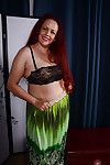 Natural redhead fatty Laila revealing big mature ass and boobs