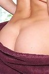 Mature woman Jodi West demonstrating big tits while masturbating in shower