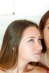 Mom and stepdaughter Syren Demer and Cassidy Klein tongue kissing