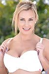 Anilos cougar tanya tate takes off her bra and panties outdoors next to the pool