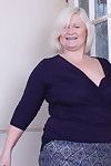 Big breasted british mature lady playing with herself